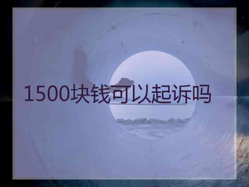 1500块钱可以起诉吗