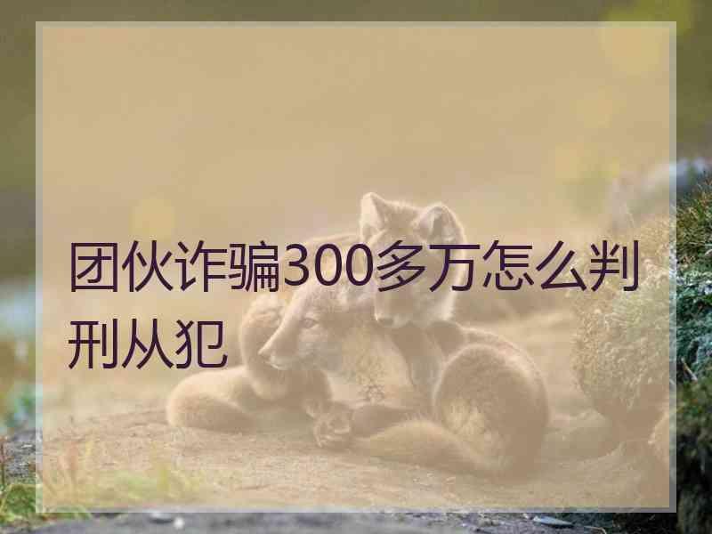 团伙诈骗300多万怎么判刑从犯