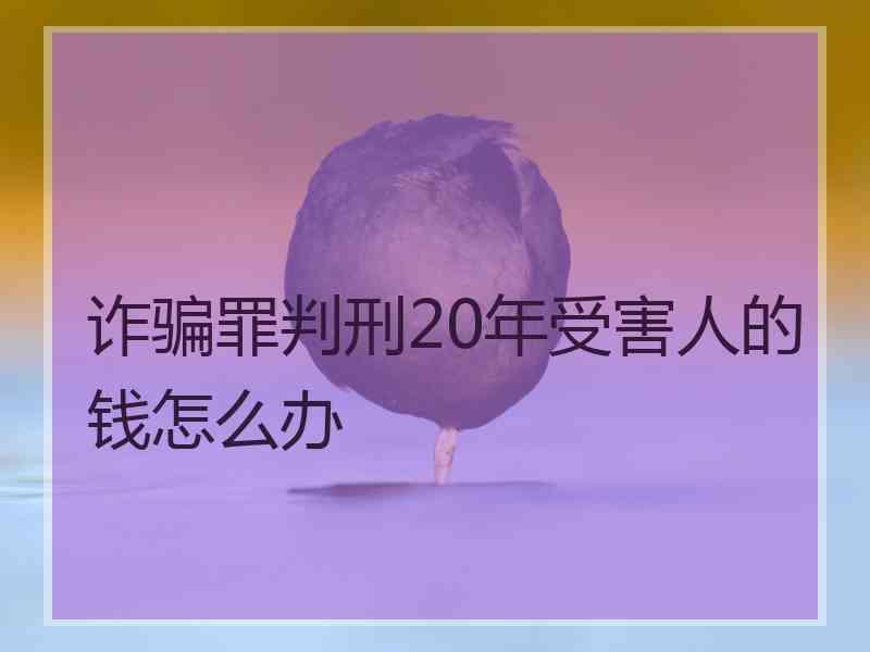 诈骗罪判刑20年受害人的钱怎么办