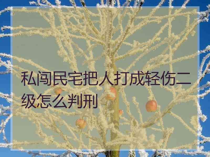 私闯民宅把人打成轻伤二级怎么判刑