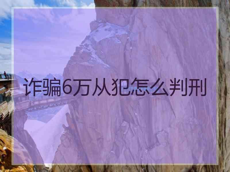 诈骗6万从犯怎么判刑