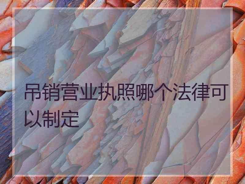 吊销营业执照哪个法律可以制定