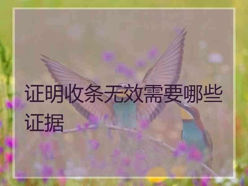 证明收条无效需要哪些证据