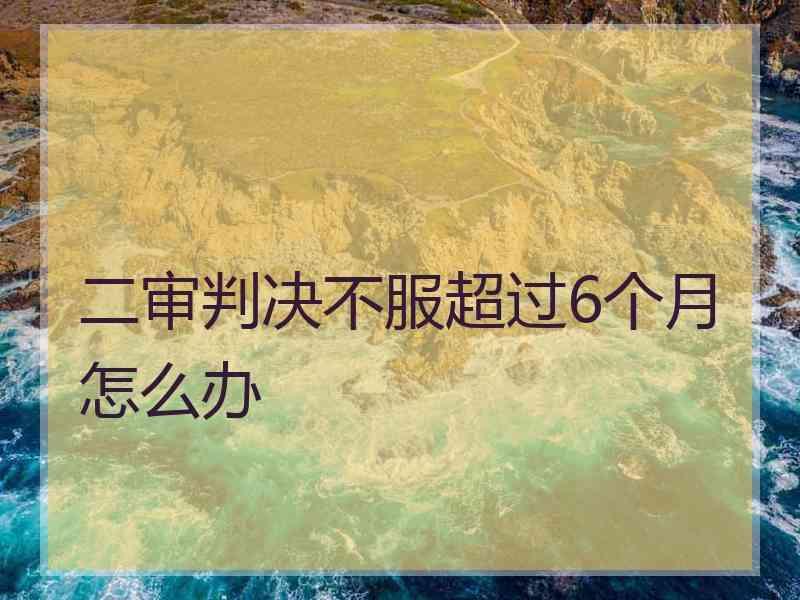 二审判决不服超过6个月怎么办