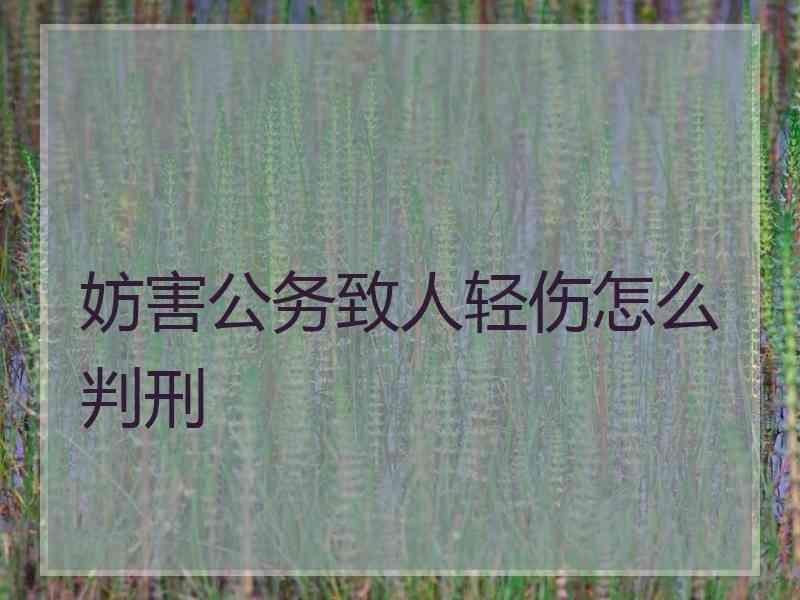 妨害公务致人轻伤怎么判刑