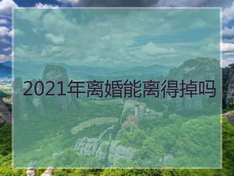 2021年离婚能离得掉吗