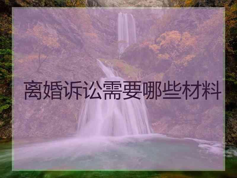 离婚诉讼需要哪些材料