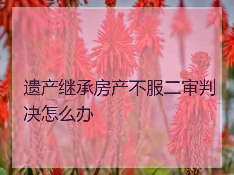 遗产继承房产不服二审判决怎么办