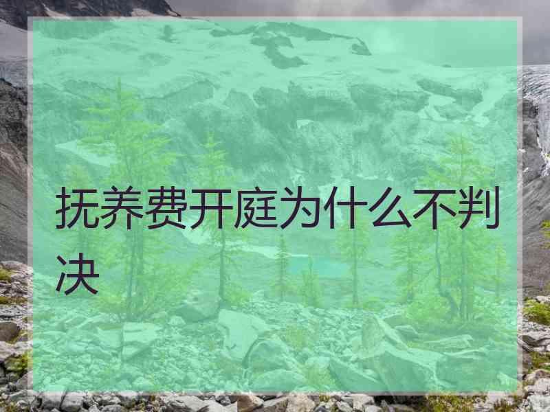 抚养费开庭为什么不判决