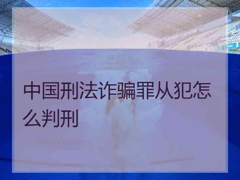 中国刑法诈骗罪从犯怎么判刑