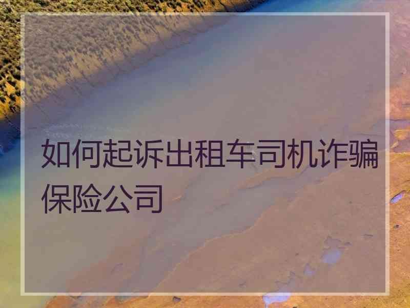 如何起诉出租车司机诈骗保险公司
