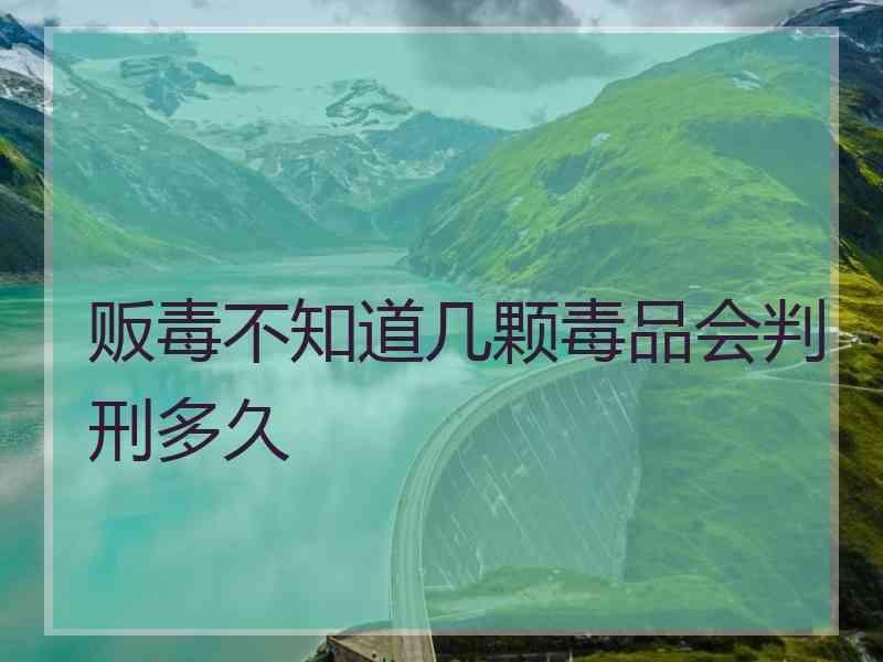贩毒不知道几颗毒品会判刑多久