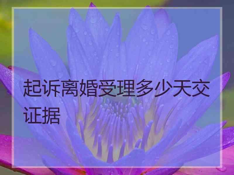 起诉离婚受理多少天交证据