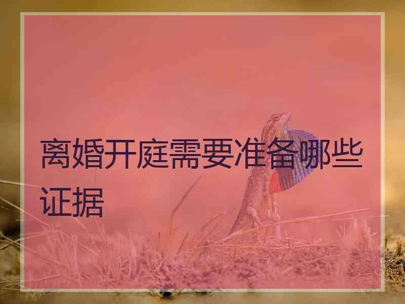 离婚开庭需要准备哪些证据