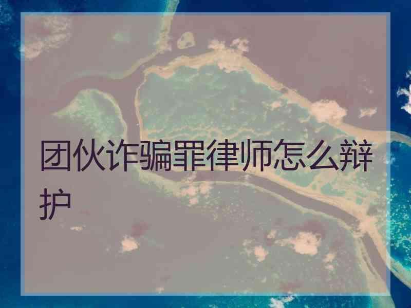 团伙诈骗罪律师怎么辩护