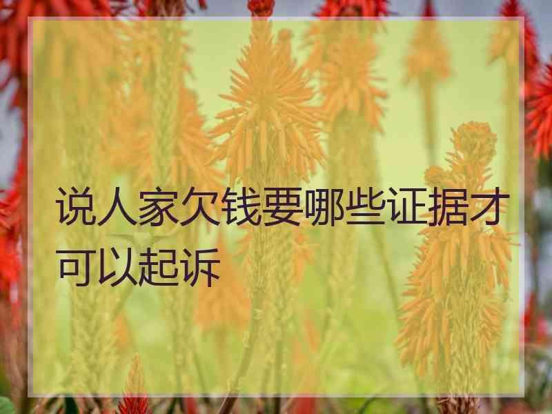 说人家欠钱要哪些证据才可以起诉