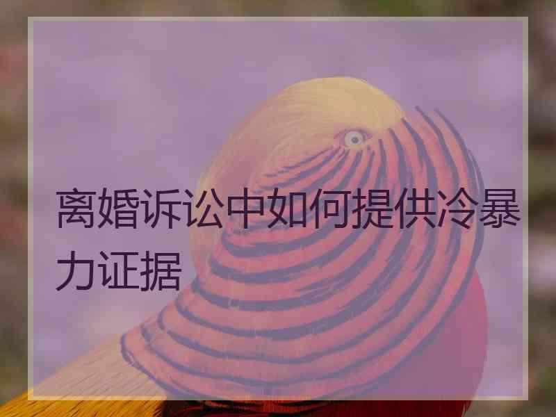 离婚诉讼中如何提供冷暴力证据