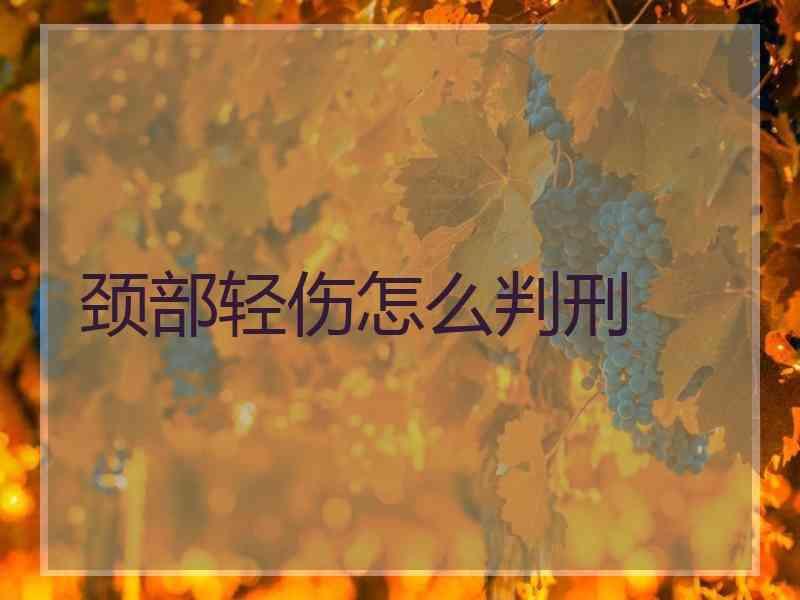 颈部轻伤怎么判刑