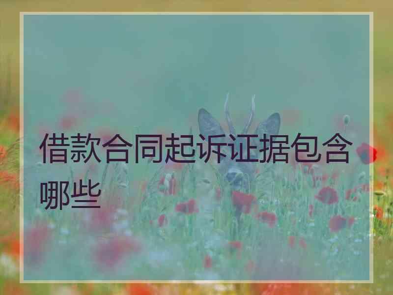 借款合同起诉证据包含哪些