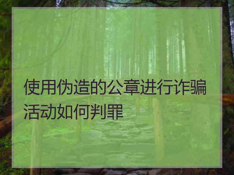 使用伪造的公章进行诈骗活动如何判罪