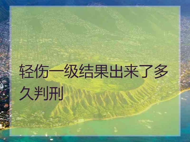 轻伤一级结果出来了多久判刑