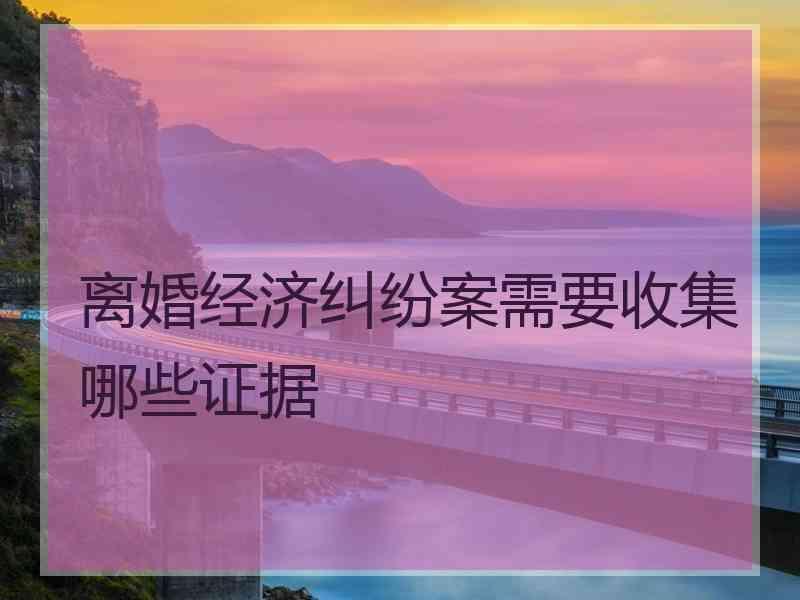 离婚经济纠纷案需要收集哪些证据