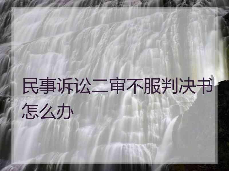 民事诉讼二审不服判决书怎么办