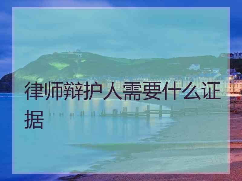 律师辩护人需要什么证据