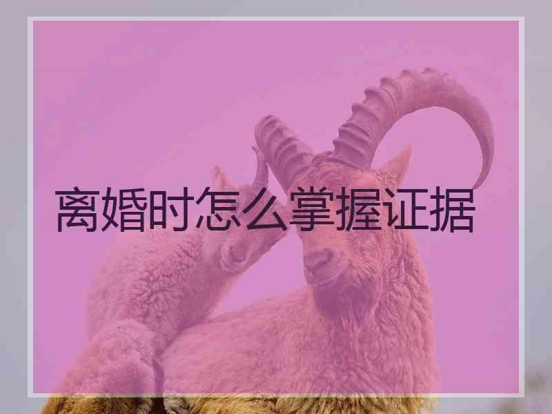 离婚时怎么掌握证据