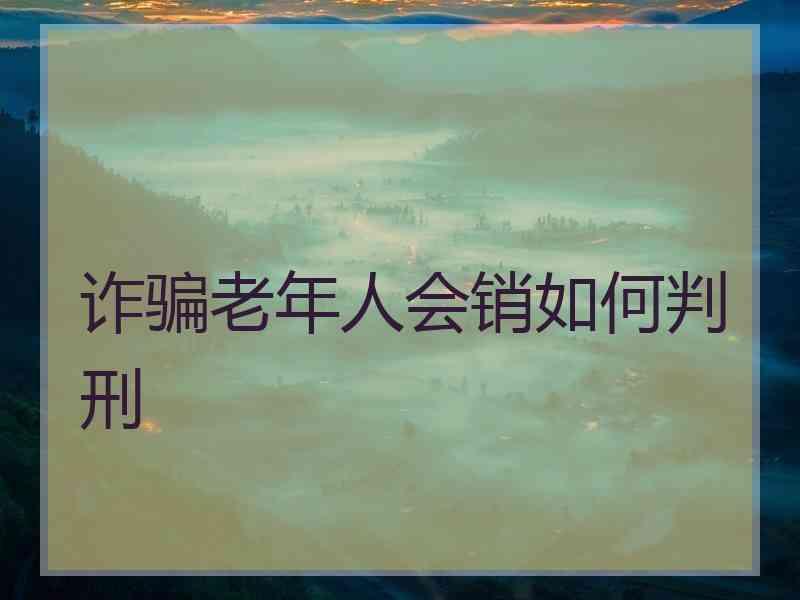 诈骗老年人会销如何判刑