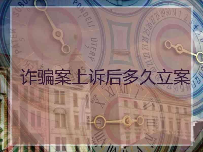 诈骗案上诉后多久立案