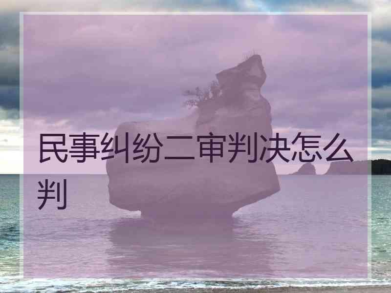 民事纠纷二审判决怎么判