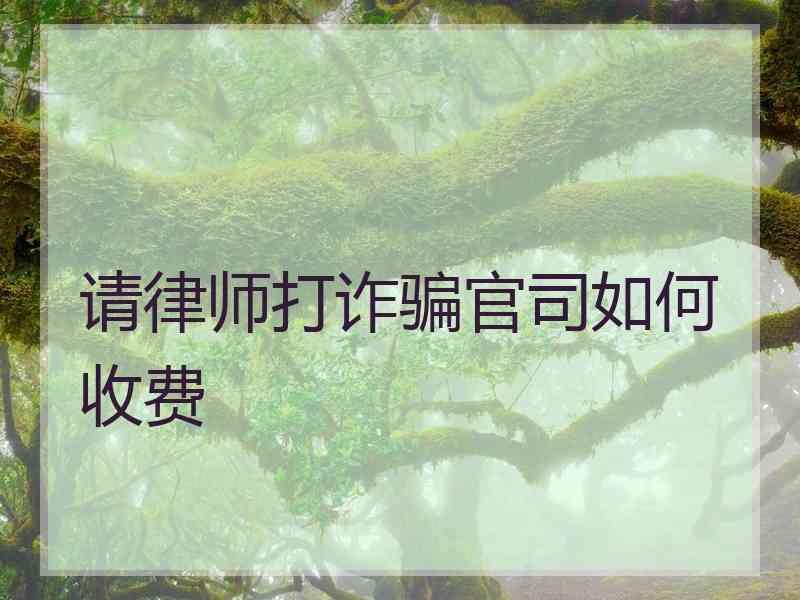 请律师打诈骗官司如何收费