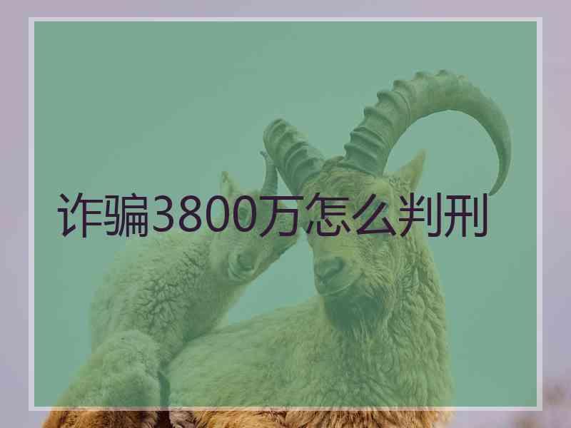 诈骗3800万怎么判刑