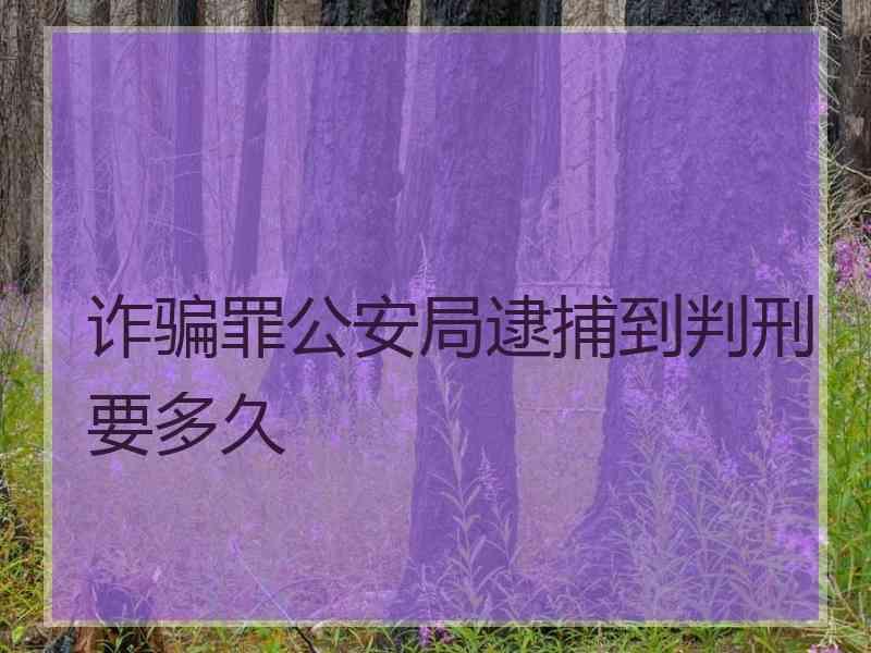 诈骗罪公安局逮捕到判刑要多久