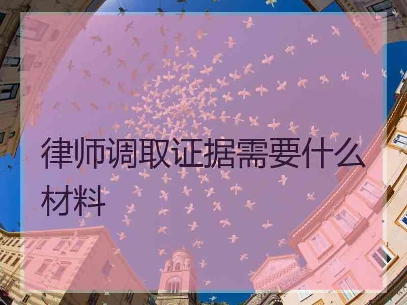 律师调取证据需要什么材料