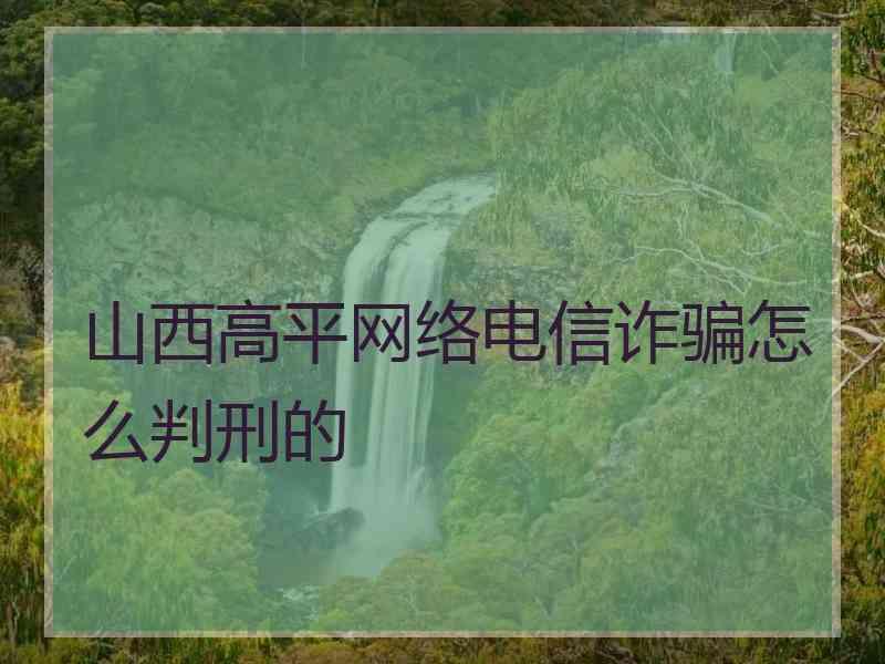 山西高平网络电信诈骗怎么判刑的