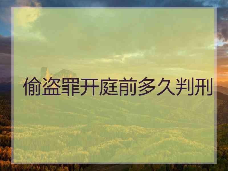 偷盗罪开庭前多久判刑