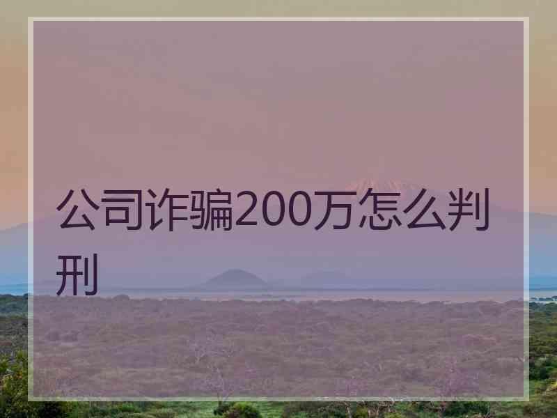 公司诈骗200万怎么判刑