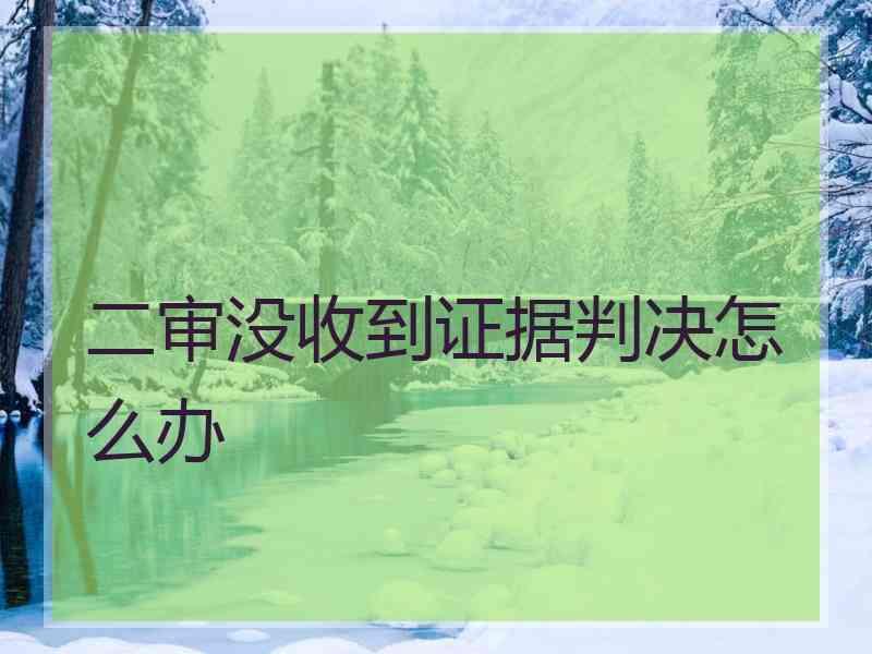 二审没收到证据判决怎么办