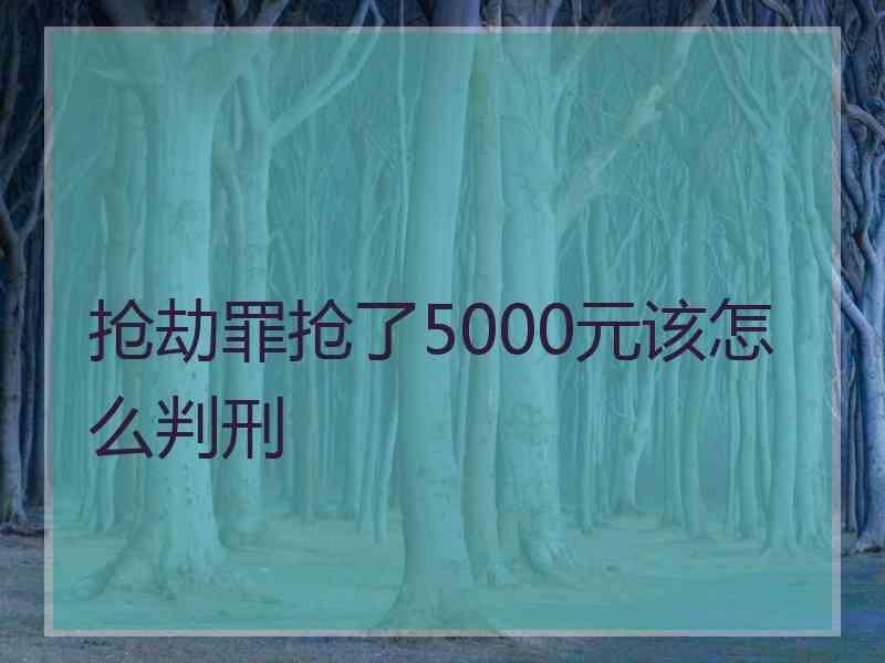 抢劫罪抢了5000元该怎么判刑