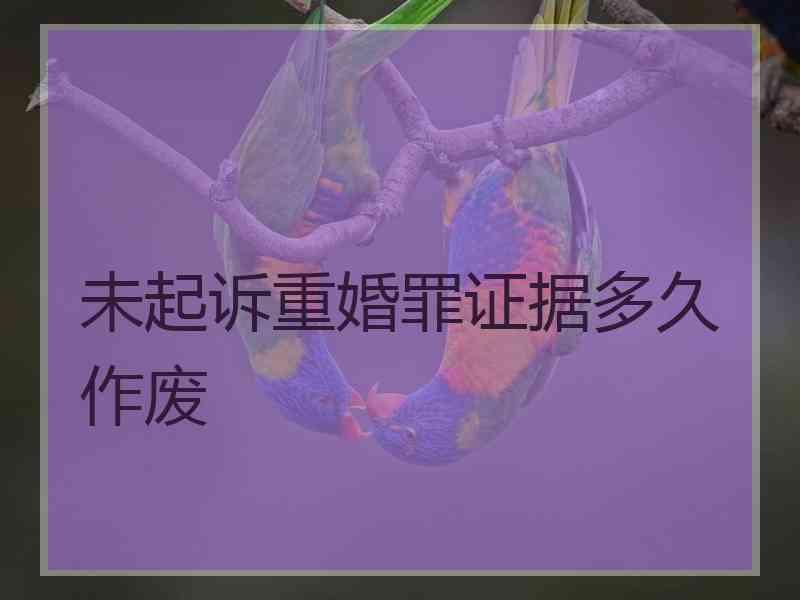 未起诉重婚罪证据多久作废