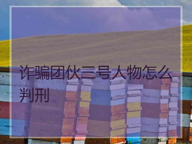 诈骗团伙三号人物怎么判刑