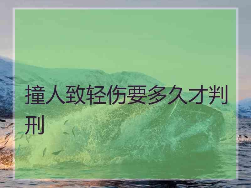 撞人致轻伤要多久才判刑