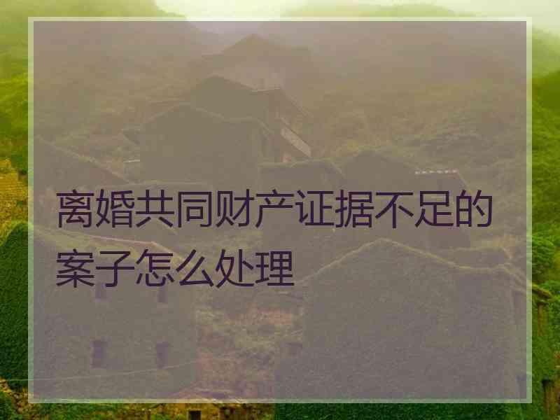 离婚共同财产证据不足的案子怎么处理