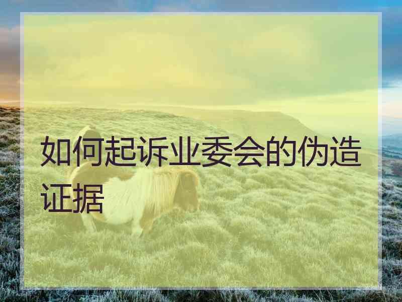 如何起诉业委会的伪造证据