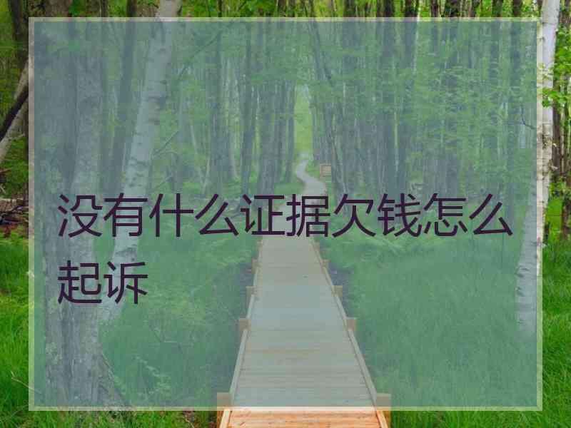 没有什么证据欠钱怎么起诉