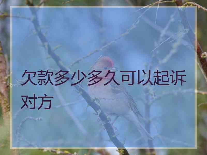 欠款多少多久可以起诉对方