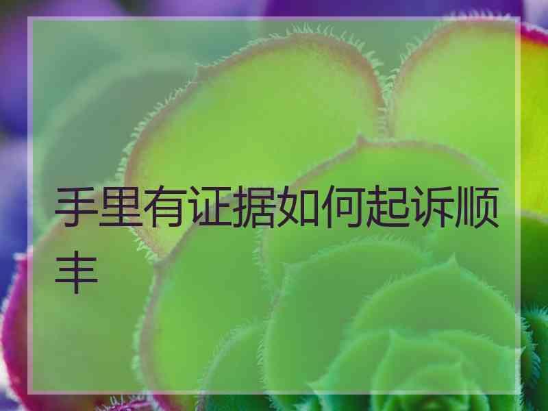 手里有证据如何起诉顺丰