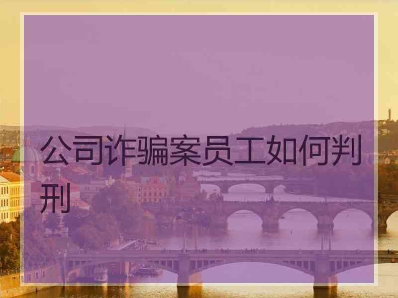 公司诈骗案员工如何判刑